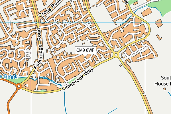 CM9 6WF map - OS VectorMap District (Ordnance Survey)