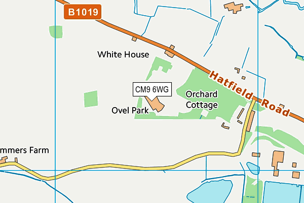 CM9 6WG map - OS VectorMap District (Ordnance Survey)