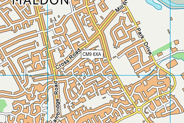 CM9 6XA map - OS VectorMap District (Ordnance Survey)