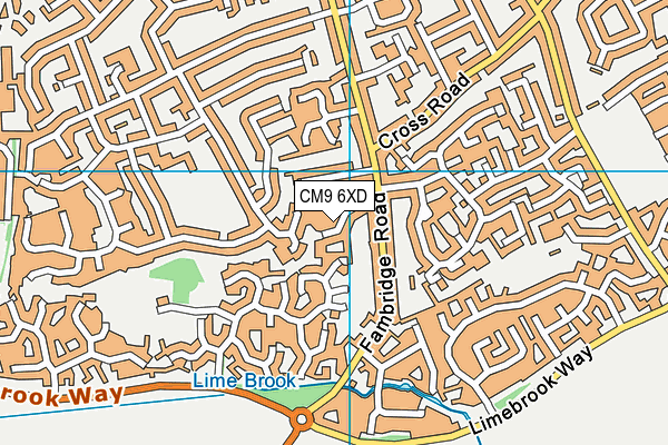 CM9 6XD map - OS VectorMap District (Ordnance Survey)