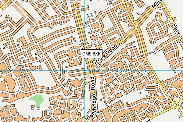 CM9 6XF map - OS VectorMap District (Ordnance Survey)