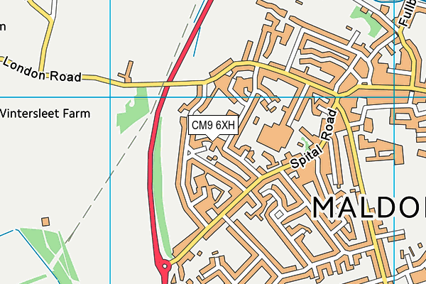 CM9 6XH map - OS VectorMap District (Ordnance Survey)