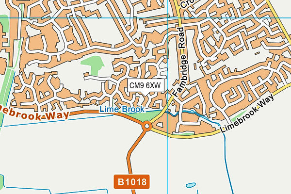 CM9 6XW map - OS VectorMap District (Ordnance Survey)