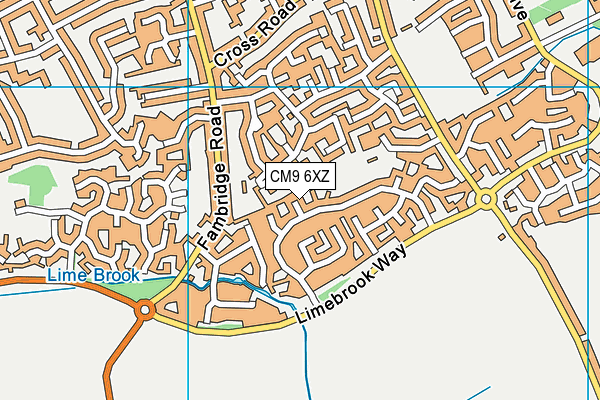 CM9 6XZ map - OS VectorMap District (Ordnance Survey)