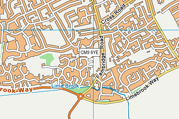 CM9 6YE map - OS VectorMap District (Ordnance Survey)