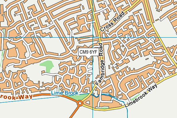 CM9 6YF map - OS VectorMap District (Ordnance Survey)