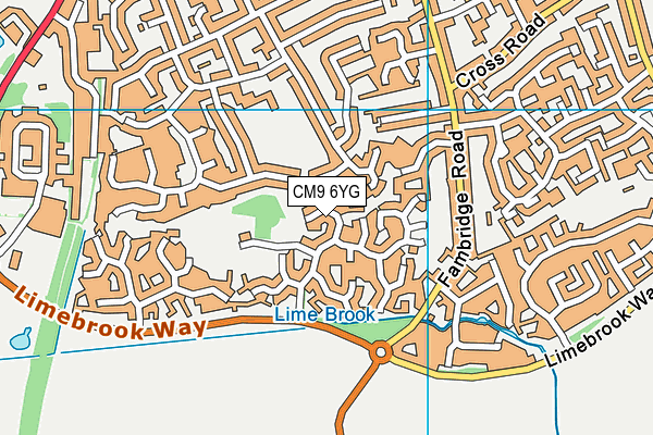 CM9 6YG map - OS VectorMap District (Ordnance Survey)