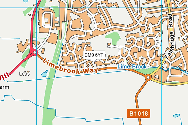 CM9 6YT map - OS VectorMap District (Ordnance Survey)
