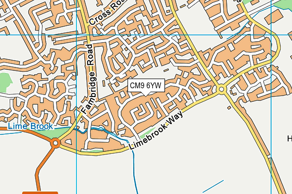CM9 6YW map - OS VectorMap District (Ordnance Survey)