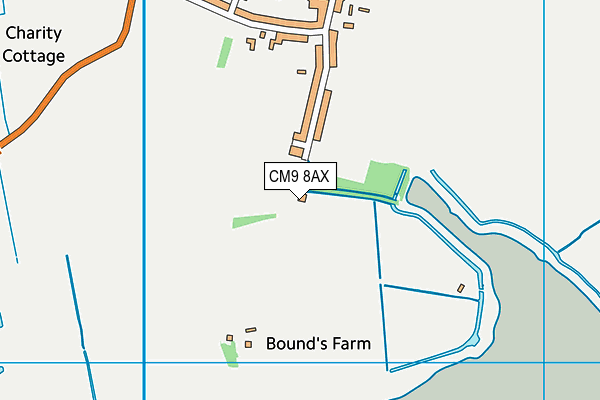 CM9 8AX map - OS VectorMap District (Ordnance Survey)