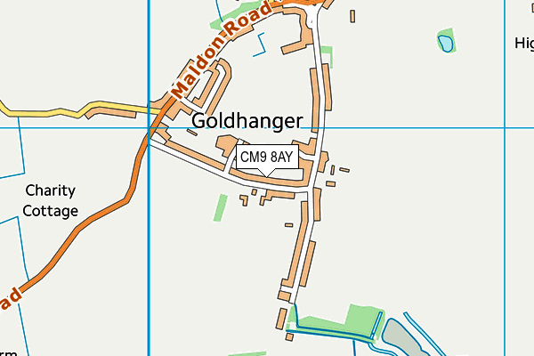 CM9 8AY map - OS VectorMap District (Ordnance Survey)