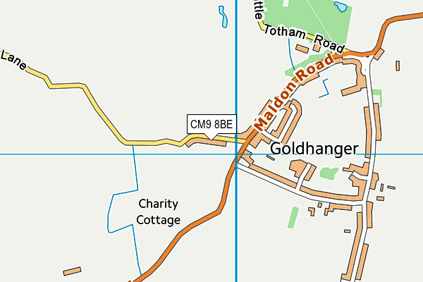 CM9 8BE map - OS VectorMap District (Ordnance Survey)