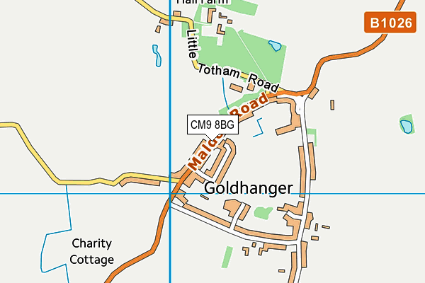 CM9 8BG map - OS VectorMap District (Ordnance Survey)