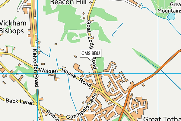 CM9 8BU map - OS VectorMap District (Ordnance Survey)