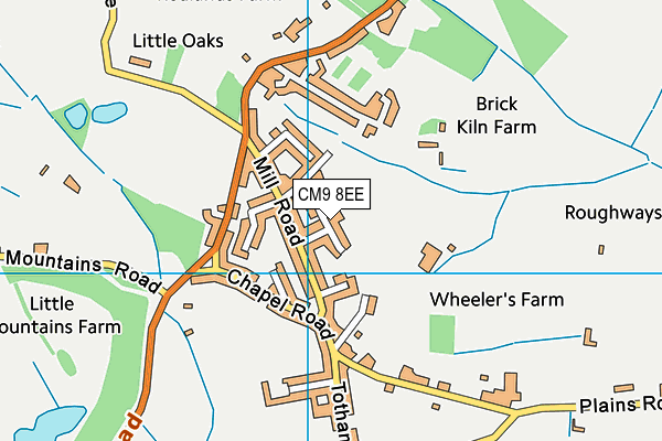 CM9 8EE map - OS VectorMap District (Ordnance Survey)