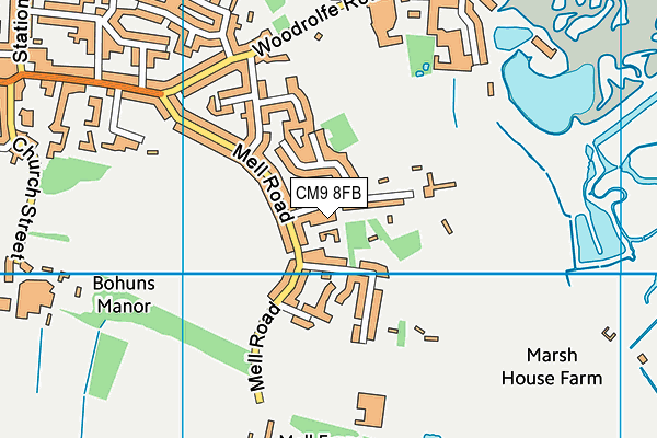 CM9 8FB map - OS VectorMap District (Ordnance Survey)
