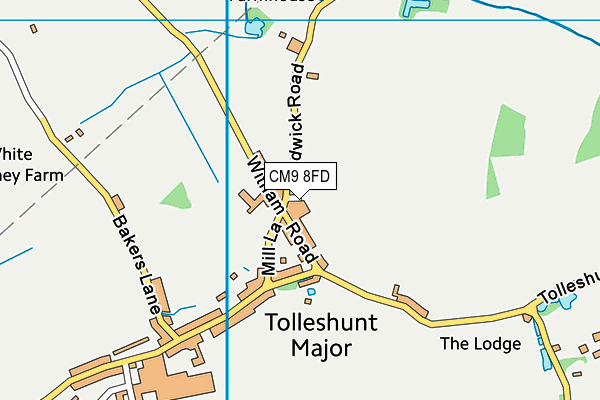 CM9 8FD map - OS VectorMap District (Ordnance Survey)