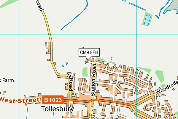 CM9 8FH map - OS VectorMap District (Ordnance Survey)