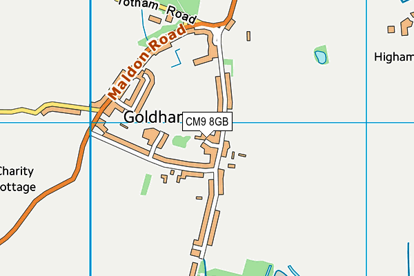 CM9 8GB map - OS VectorMap District (Ordnance Survey)