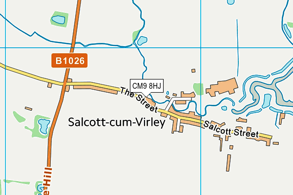 CM9 8HJ map - OS VectorMap District (Ordnance Survey)