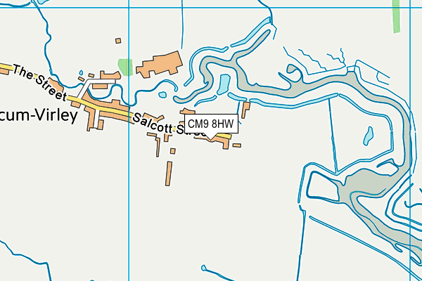 CM9 8HW map - OS VectorMap District (Ordnance Survey)