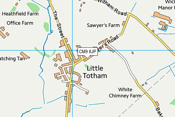 CM9 8JP map - OS VectorMap District (Ordnance Survey)