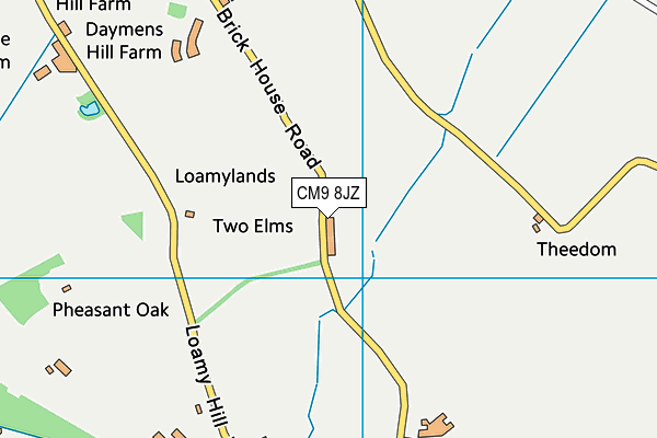 CM9 8JZ map - OS VectorMap District (Ordnance Survey)