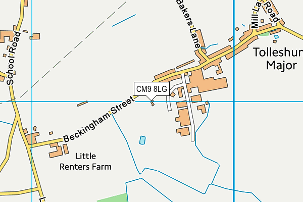 CM9 8LG map - OS VectorMap District (Ordnance Survey)