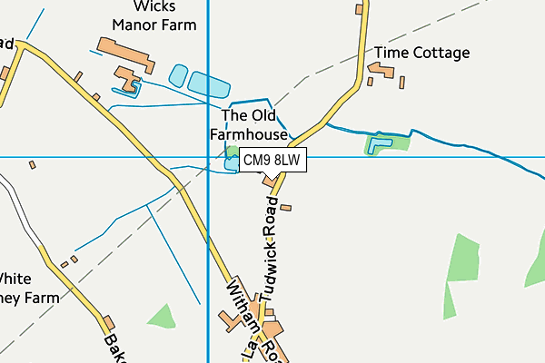 CM9 8LW map - OS VectorMap District (Ordnance Survey)