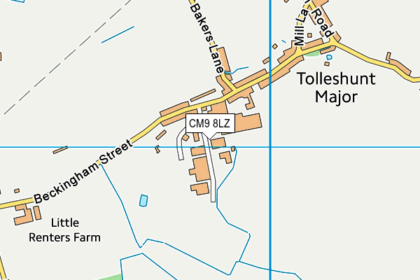 CM9 8LZ map - OS VectorMap District (Ordnance Survey)
