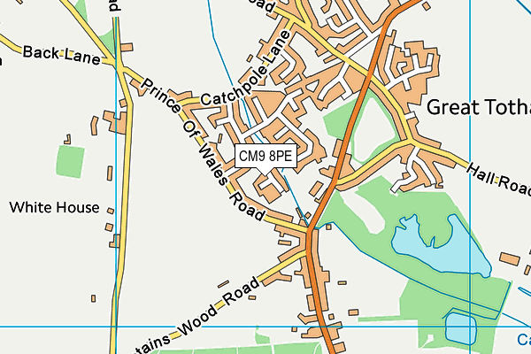 CM9 8PE map - OS VectorMap District (Ordnance Survey)