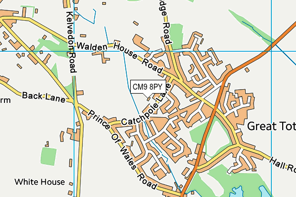 CM9 8PY map - OS VectorMap District (Ordnance Survey)