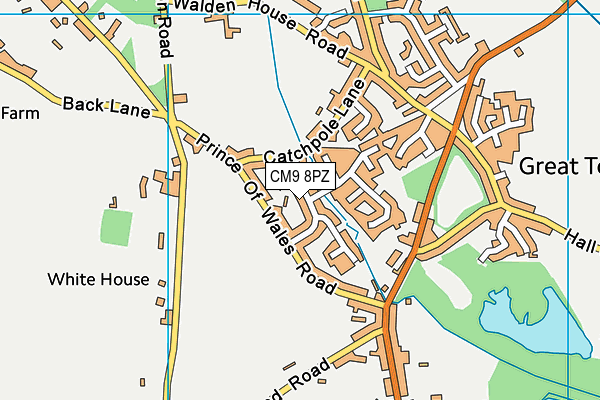CM9 8PZ map - OS VectorMap District (Ordnance Survey)