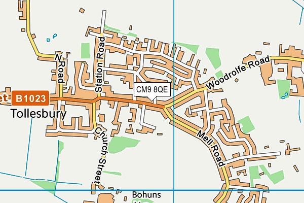 CM9 8QE map - OS VectorMap District (Ordnance Survey)