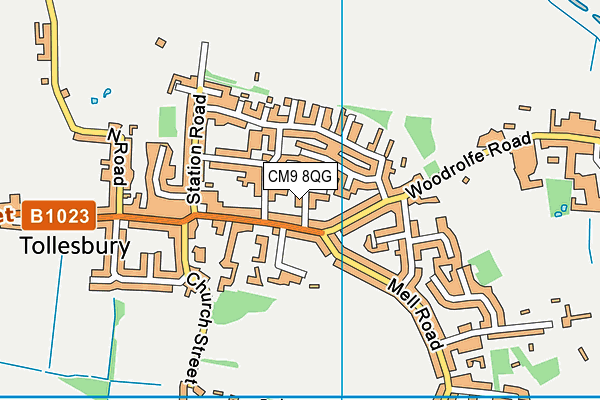 CM9 8QG map - OS VectorMap District (Ordnance Survey)