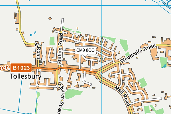 CM9 8QQ map - OS VectorMap District (Ordnance Survey)