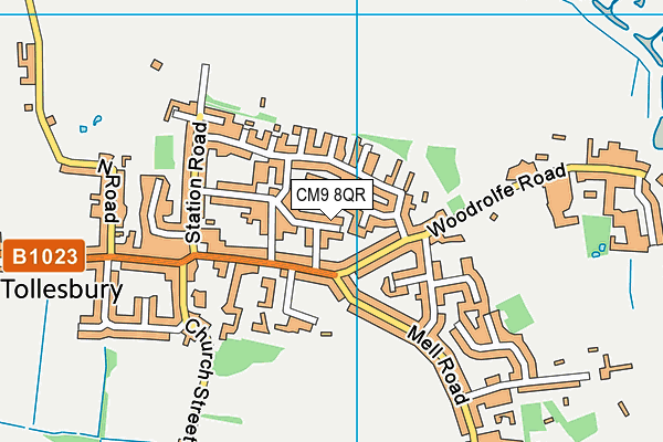 CM9 8QR map - OS VectorMap District (Ordnance Survey)