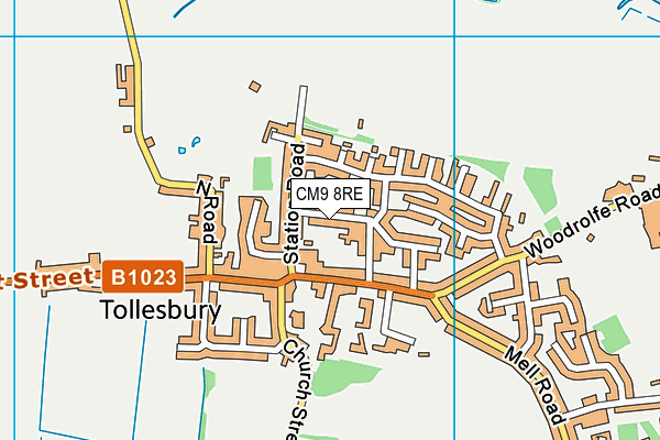CM9 8RE map - OS VectorMap District (Ordnance Survey)