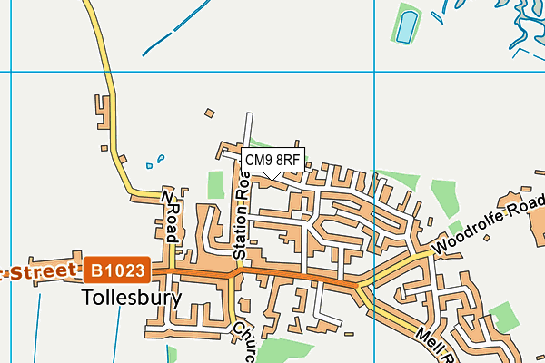 CM9 8RF map - OS VectorMap District (Ordnance Survey)