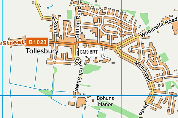 CM9 8RT map - OS VectorMap District (Ordnance Survey)