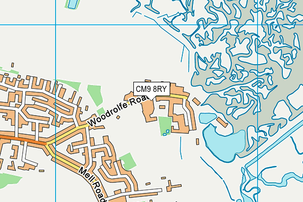 CM9 8RY map - OS VectorMap District (Ordnance Survey)