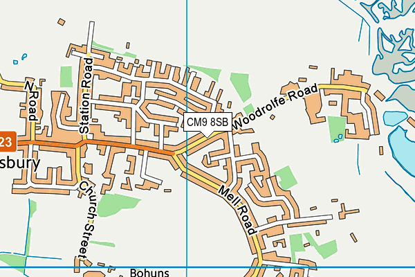 CM9 8SB map - OS VectorMap District (Ordnance Survey)