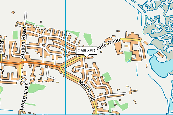 CM9 8SD map - OS VectorMap District (Ordnance Survey)