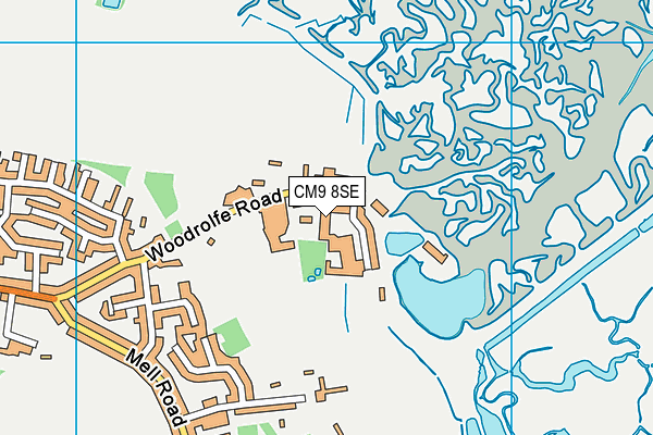 CM9 8SE map - OS VectorMap District (Ordnance Survey)