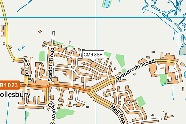 CM9 8SF map - OS VectorMap District (Ordnance Survey)