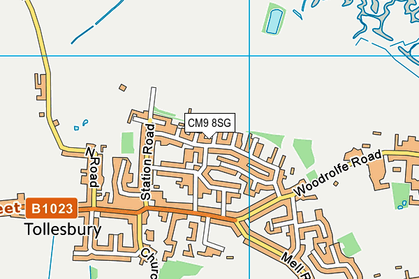 CM9 8SG map - OS VectorMap District (Ordnance Survey)