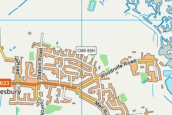 CM9 8SH map - OS VectorMap District (Ordnance Survey)