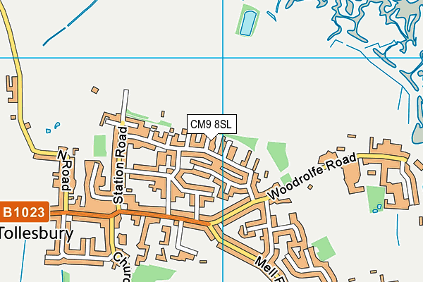 CM9 8SL map - OS VectorMap District (Ordnance Survey)