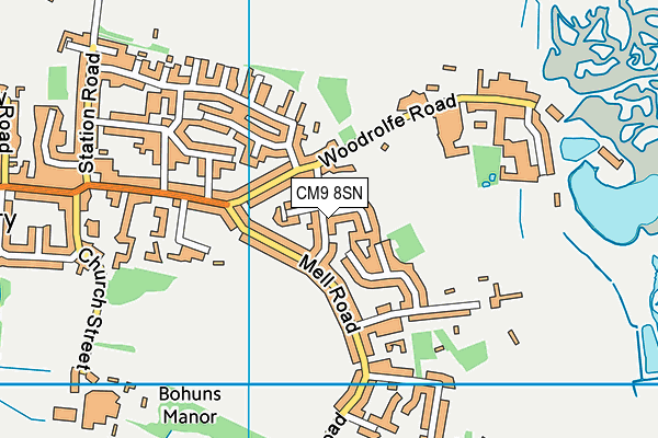 CM9 8SN map - OS VectorMap District (Ordnance Survey)