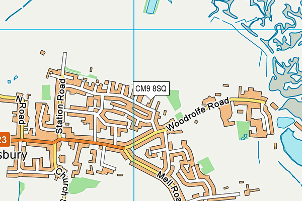 CM9 8SQ map - OS VectorMap District (Ordnance Survey)